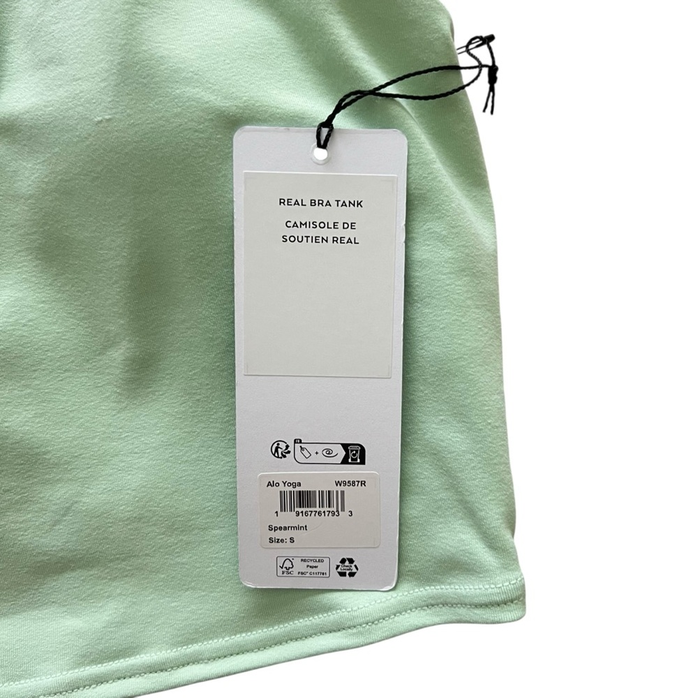 ALO Yoga Airbrush Real Bra Tank In Spearmint Limited Edition Cropped Top Size S - Picture 3 of 13